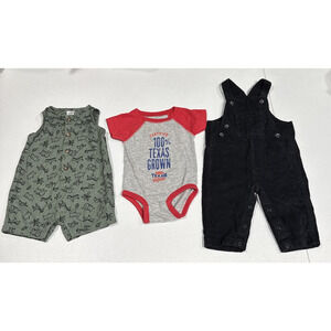 Baby Boys Clothes 6M Black Corduroy Jumper Overall, One piece Romper, Bodysuit